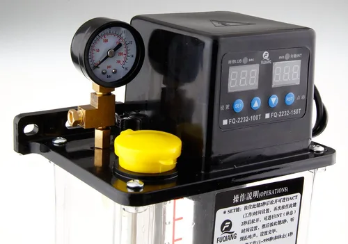 Miniatura 3 de Bomba de lubricación automática con pantalla digital dual de 110 V y 1.5 L con manómetro para máquinas herramienta, elevadores, lubricación de cadena