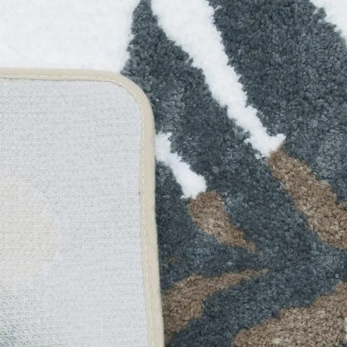 Miniatura 7 de Tapete de baño bohemio con diseño de plantas de arte abstracto, color marrón, lavable, antideslizante, esponjoso, absorbente de agua, de microfibra