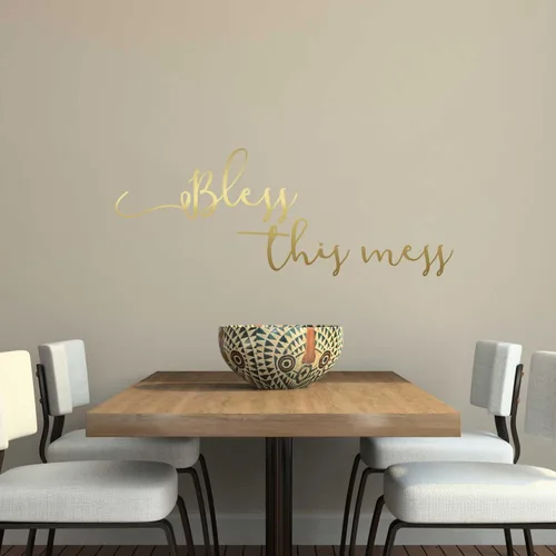 Miniatura 3 de Calcomanía de pared con frase "Bless This Mess" («Bless This Mess»)