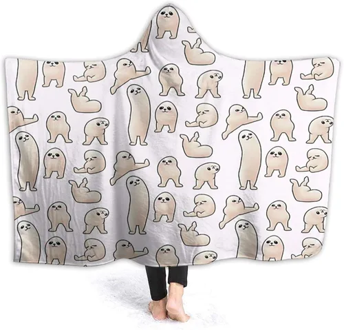 Manta con capucha, divertida, suave, cómoda, para las cuatro estaciones, antibolitas, de franela, adecuada para sofá, para adultos y niños, manta de