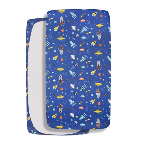 Miniatura 4 de Sábana bajera para cuna Astronaut Space Galaxy - Sábana para cuna de bebé en poliéster para cuna estándar y colchones para niños pequeños, 1 paquete