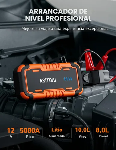 Miniatura 2 de AstroAI S8 Ultra 4000A arrancador de coche, caja de salto hasta todos los motores de gasolina y diésel de 12L, banco de energía portátil de 12 V