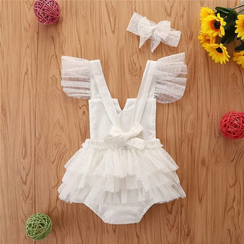 Miniatura 36 de IDOPIP Conjunto de ropa de 1er cumpleaños para niñas con estampado floral, estilo bohemio, con encaje, tutú y diadema de princesa
