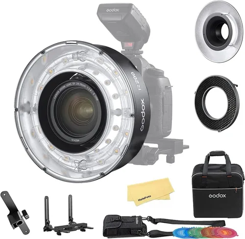 Godox R200 - Cabezal de flash de anillo macro, 5800±200K 200W para Godox AD200Pro II AD200 AD200 Pro para toma de retratos, fotografía de boda con