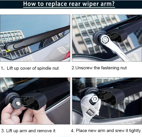 Miniatura 4 de MIKKUPPA Brazo de limpiaparabrisas trasero, Reemplazo para Ford Expedition 2009-2016, Lincoln Navigator, Reemplazo de conjunto de limpiaparabrisas