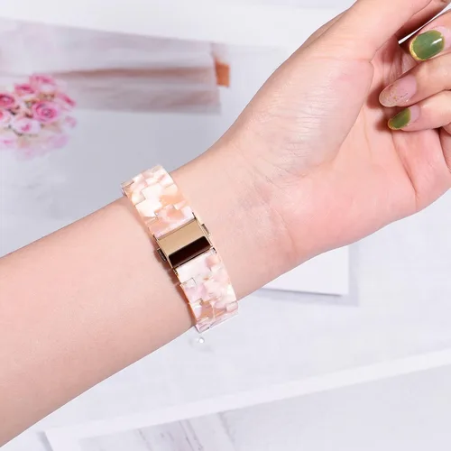 Miniatura 8 de Wongeto - Correa de resina compatible con Apple Watch Band (38mm 40mm) 1.496 pulgadas, 1.575 pulgadas, serie 5/4/3/2/1 para mujer y hombre con Rosa
