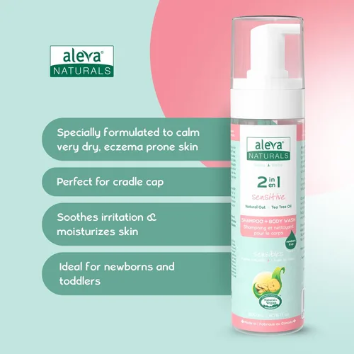 Miniatura 4 de Aleva Naturals Gel de baño y cabello hipoalergénico 2 en 1 Fórmula de aceite de árbol de té Para pieles sensibles Perfecto para bebés recién