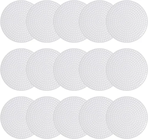 MECCANIXITY Hoja de lona de malla de plástico de 3.0 in/3 pulgadas, lona redonda blanca en blanco para bordar, malla de ganchillo de punto, paquete