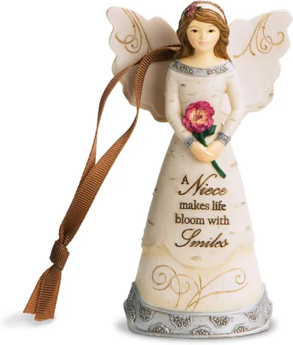 Pavilion Gift Company 82350 - Adorno de sobrina/figura de ángel, 4 1/2 pulgadas, plateado