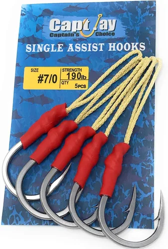Miniatura 11 de Capt Jay - Ganchos de ayuda de pesca, Jigging Slow Fast Jigs Stinger Hook para bailar y pescar