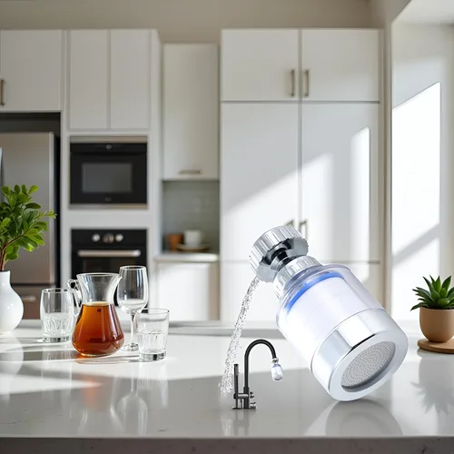Miniatura 6 de Grifo de agua con filtro de fregadero, filtro de agua transparente giratorio de 360 grados que elimina el cloro, el flúor, los metales pesados
