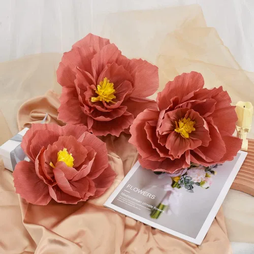 Miniatura 3 de BEISHIDA 6 piezas de flores de papel para decoración de fiestas, decoración de boda, pared de fondo, decoración de habitación, despedida de soltera