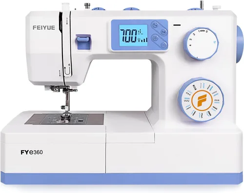 Miniatura 8 de FEIYUE FYe320 Máquina de Coser de Tamaño Completo con Pedal, Control de Velocidad, Resistente y Portátil, Pantalla LCD, 25 Puntadas Incorporadas, 6
