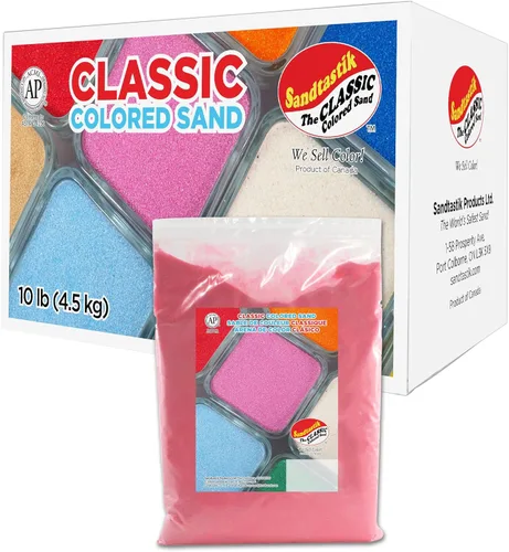 Miniatura 16 de Sandtastik Arena blanca de color clásico: caja a granel de 10 libras de arena de grano fino vibrante para artes y manualidades, botellas de arena