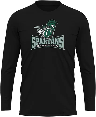 Miniatura 33 de Camisa deportiva de manga larga oficial de la NCAA Collegiate para hombre, colección negra con logotipo primario