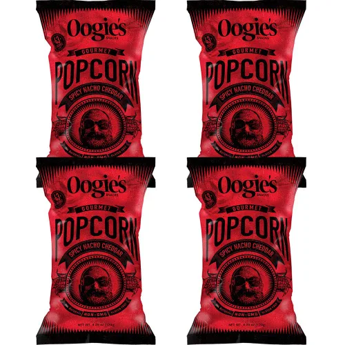 Miniatura 12 de Oogie's Gourmet Popcorn Paquete de 4 Sabor Gouda ahumado de nogal Snacks de palomitas de maíz sin gluten Bolsa grande de 4.25 onzas