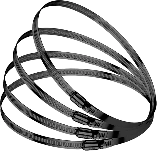 Miniatura 7 de BOTTEN 15 piezas Abrazadera de manguera negra, 1-1/3" - 2-1/4" (33-57mm) Abrazaderas de manguera de acero inoxidable 304, juego de surtido