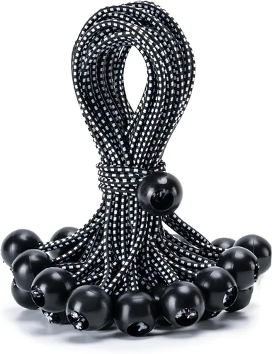 Miniatura 8 de Paquete de 30 cuerdas elásticas con bola, cuerdas elásticas resistentes de 4 pulgadas, lona de toldo con bolas elásticas para amarre de dosel