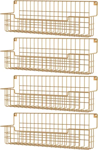 Miniatura 12 de Soporte de pared para especias, organizador de especias para gabinete y puerta de despensa, juego de 4 estantes colgantes para especias que ahorran