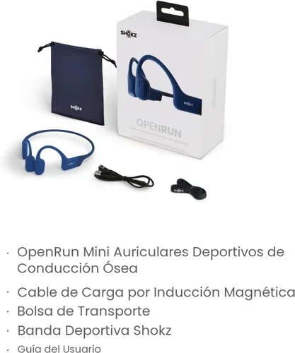 Miniatura 8 de SHOKZ OpenRun Mini - Auriculares de Conducción Ósea, Auriculares Deportivos Bluetooth Inalámbricos de Oreja Abierta para Correr y Entrenamiento, Azul