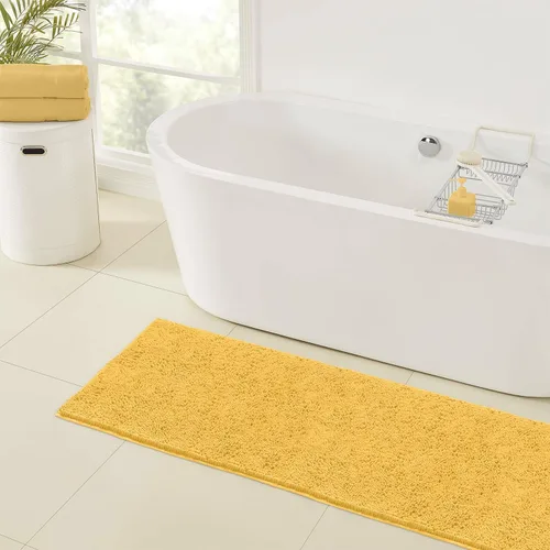 Miniatura 10 de LuxUrux Tapete de microfibra afelpada, de felpilla extrasuave, pelo largo de 1 pulgada, muy absorbente, para baño o ducha, lavar y secar a máquina
