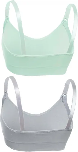 Miniatura 2 de SHENHE Conjunto de brasier de lactancia sin varillas para mujer, 2 piezas, sin costuras, color liso