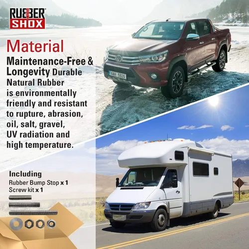 Miniatura 4 de Rubbershox - Tope de goma natural emparejado para RAM ProMaster 1500/2500/3500 Patrón de sistema de mejora de suspensión Capacidad de 9000