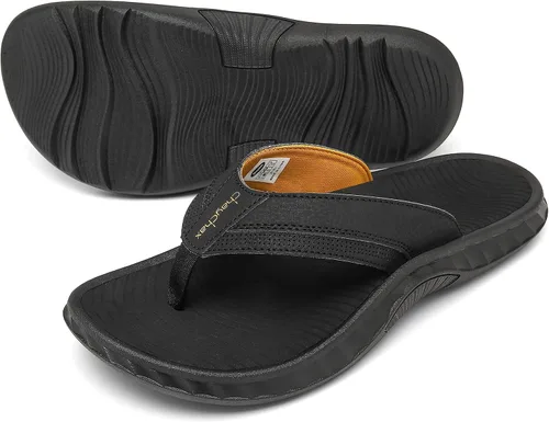Miniatura 6 de ChayChax Men's Flip Flops Arch Support Beach Sandals Outdoor Sport Thong Sandal with Soft Footbed