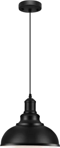 LOEHINLE Iluminación colgante, accesorios industriales vintage, luces de granja de metal negro, lámpara de techo para cocina, hogar, isla, comedor,