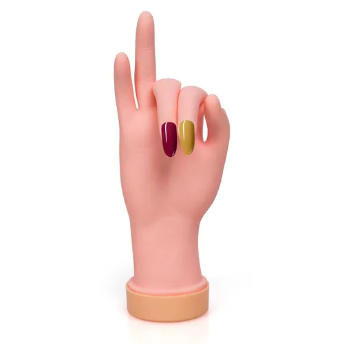 Miniatura 8 de krofaue Práctica de pie falso modelo 1 par flexible de silicona suave herramienta de manicura protésica para puntas de uñas entrenamiento de arte