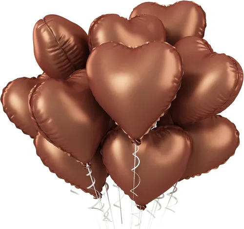 Miniatura 35 de Globos de corazón azul bebé, 10 piezas de globos en forma de corazón azul claro y blanco pastel, globos de papel de aluminio blanco arena crema