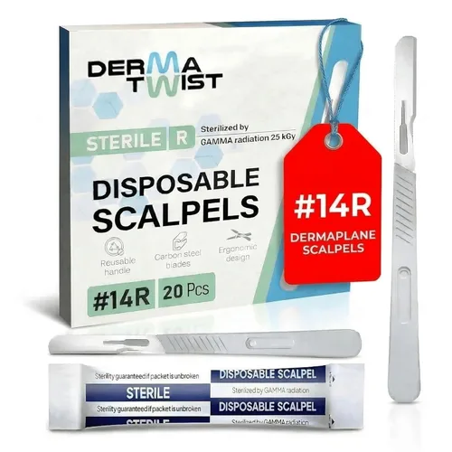 Miniatura 2 de DermaTwist 14R Dermaplane Razor for Women Face –Sterile Dermaplane Scalpels Facial Razors for Women Face Dermaplaning Professional Face Shaver