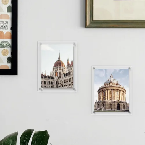 Miniatura 7 de Marcos de fotos de acrílico AITEE de 8x10 pulgadas, 4 paquetes, marcos transparentes claros para pared, marcos modernos sin bordes, marcos