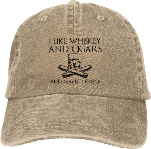Miniatura 135 de Philysonic Funny Hat I Like Whisky and Cigars and Maybe 3 People Sombreros para Hombres Gorras de Béisbol Gorras Ajustables