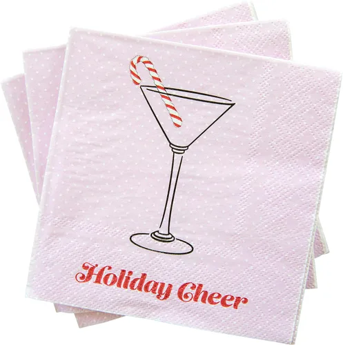 Miniatura 5 de C.R. Gibson TW4-23698 - Servilletas de papel desechables para fiestas de Navidad, color rosa y rojo, 5 x 5 pulgadas, 20