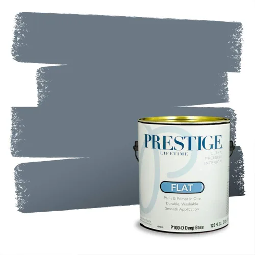 Miniatura 1133 de Pintura Exterior + imprimación PRESTIGE, todo-en-uno, 1 galón, acabado mate, color comparable al Valspar* Royal Gray* VS151-Gris real