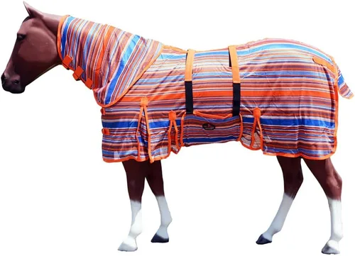 Miniatura 31 de HILASON Hoja de mosca de caballo con protección UV, malla transpirable, mosquito, primavera, alfombra de caballo de verano, alfombra de mosca
