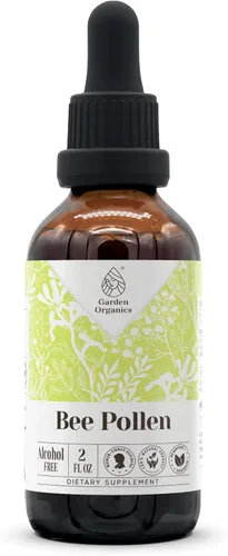 Extracto de tintura natural sin alcohol de polen de abeja, refuerzo del sistema inmunológico, gotas líquidas hechas de 100% polen de abeja (2 onzas