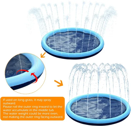 Miniatura 6 de Jasonwell - Almohadilla antideslizante para salpicaduras para perros para niños, piscina para cachorros, juguetes de agua al aire libre, patio
