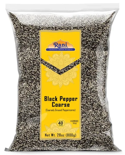Rani - Pimienta negra molida gruesa de 28 mallas (molienda de mesa) 28 onzas (1.75 libras) 28.22 oz ~ Todo natural | Vegano | Apto para gluten | Sin
