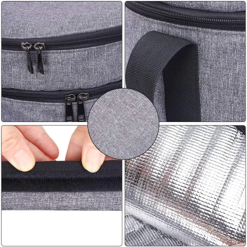 Miniatura 3 de Cazuela de dos pisos para alimentos calientes o fríos, bolsa calentadora de alimentos aislada para picnic