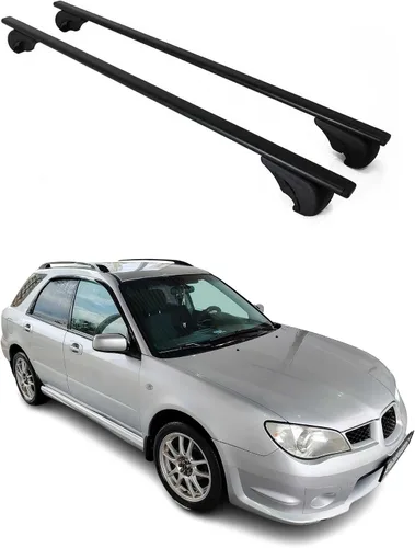 Miniatura 12 de OMAC Portaequipajes de techo para Subaru Impreza 2005-2007 Wagon Gray 2 piezas antirrobo para viajes, kayak, canoa, surf, esquí, snowboard, camping