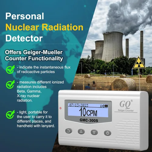 Miniatura 2 de GQ GMC 300S Detector de radiación nuclear Medidor Equipo de prueba, suministros de protección contra radiación de laboratorio, dosímetro beta gamma