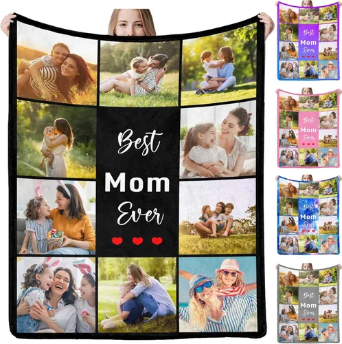 Miniatura 7 de Manta personalizada con foto y texto, mantas personalizadas con 20 fotos, manta personalizada usando mis propias imágenes, regalos conmemorativos 20