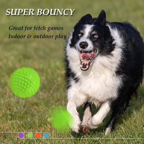 Miniatura 6 de Pelotas chirriantes para perros de 4.5 pulgadas, juguetes para perros medianos y grandes, para masticadores agresivos, bola puntiaguda, juguetes