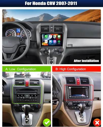 Miniatura 2 de Estéreo de coche para Honda CRV 2007-2011 Radio de coche, reproductor de MP5 con Apple Carplay Android Auto Mirror Link, 9 pulgadas pantalla táctil