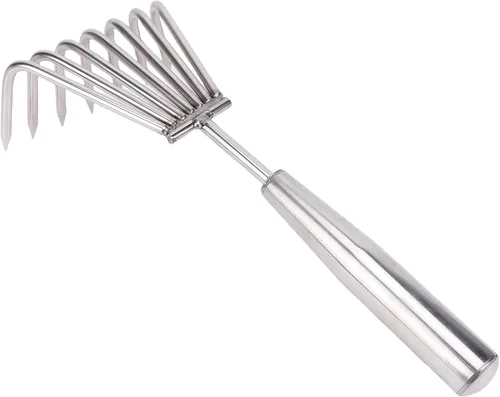 Miniatura 5 de Keenso Hand Rake, Stainless Steel Durable Garden Cultivator, 7 Tines for Weeding and Loosening Soil in Gardens and Beaches