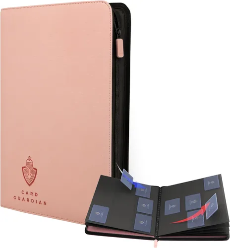 Miniatura 16 de Card Guardian - Carpeta Premium de 9 Bolsillos con Cremallera para 360 Cartas de Juegos de Cartas Coleccionables TCG (Verde) Bolsillos de Carga