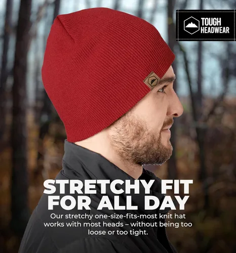 Miniatura 31 de Tough Headwear Daily Knit Beanie – Gorros para hombre – Sombreros de invierno para hombres y mujeres – Sombreros de punto cálidos para clima frío