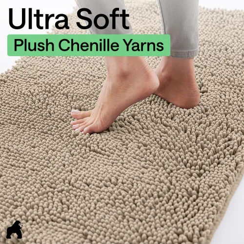 Miniatura 6 de GORILLA GRIP SOAKSTOPPER - Alfombra para puerta de perro, tapete absorbente lavable a máquina, atrapa la humedad, el lodo y la suciedad, secado Beige
